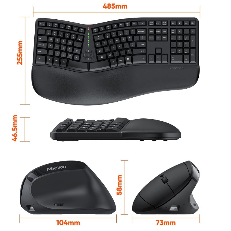 Ergonomic Keyboard နှင့် Mouse Set